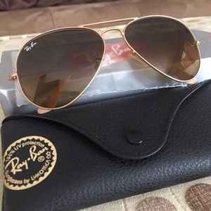 Ray ban aviator sunglasses brown/gold